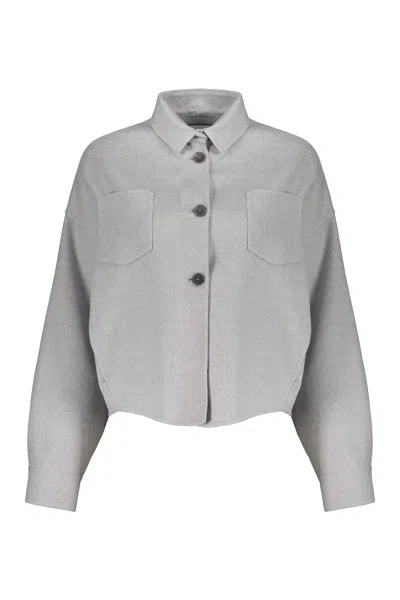 Fabiana Filippi Virgin Wool Blend Blazer In Grey