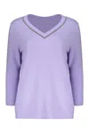 Fabiana Filippi Virgin Wool Blend Sweater In Lilac