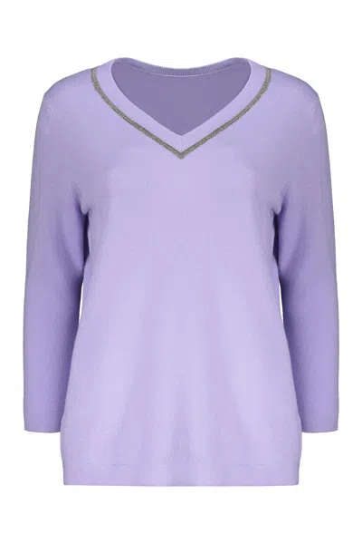 Fabiana Filippi Virgin Wool Blend Sweater In Purple