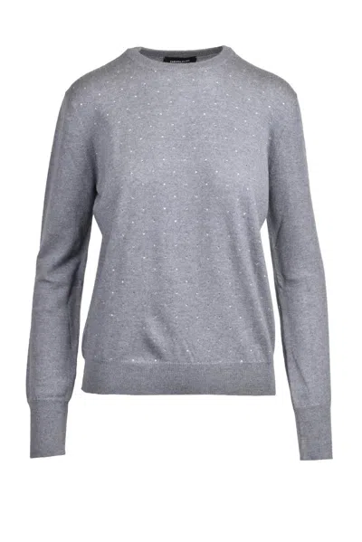Fabiana Filippi Virgin Wool Crewneck Sweater - Grey In Gray