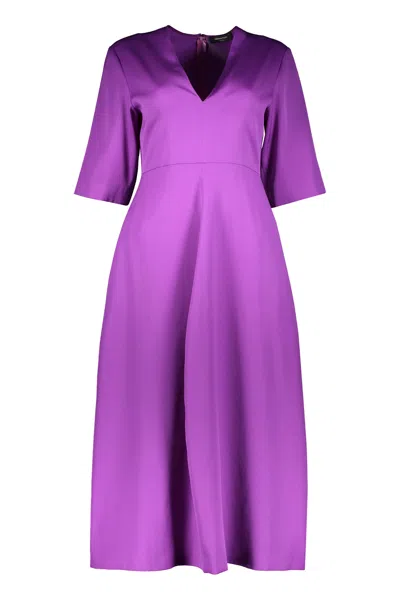 Fabiana Filippi Virgin Wool Dress In Violet