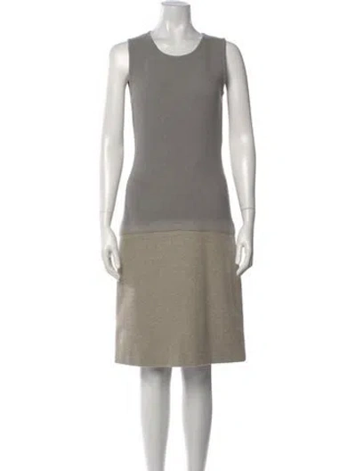 Pre-owned Fabiana Filippi Virgin Wool Knee-length Dress In Neutral