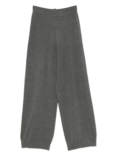 Fabiana Filippi Virgin Wool Knit Trousers In Gray