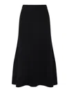 Fabiana Filippi Flared High-waisted Wool Silk Cashmere Skirt In Black