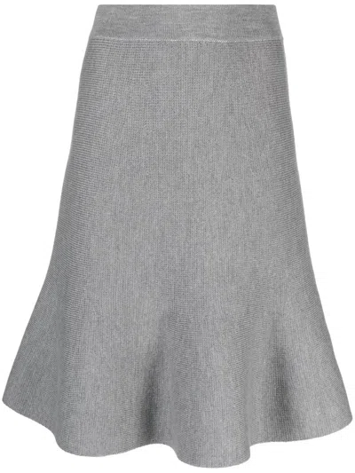 Fabiana Filippi Gestrickter Midirock In Grey
