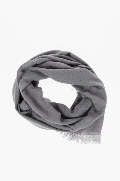 Fabiana Filippi Virgin Wool Pashmina Scarf In Gray