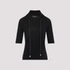 Fabiana Filippi Wool Polo Metal Beads In Black