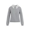 Fabiana Filippi Virgin Wool Lace Collar Pullover In Gray