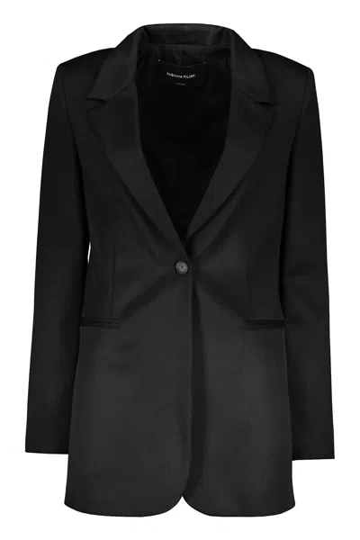 Fabiana Filippi Virgin Wool Single-breasted Blazer In Black