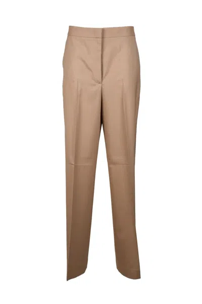 Fabiana Filippi Virgin Wool Trousers - Beige In Brown