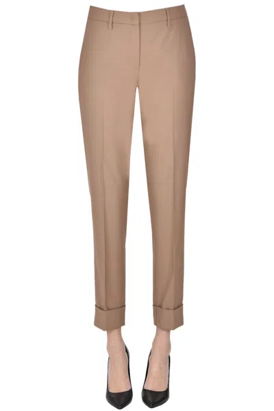 Fabiana Filippi Virgin-wool Cropped Trousers In Brown