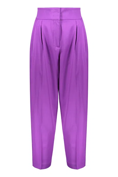 Fabiana Filippi Virgin Wool Trousers In Purple