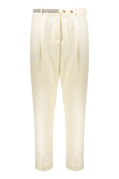 Fabiana Filippi Virgin Wool Trousers In Neutral