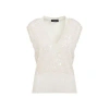 Fabiana Filippi V-neck Vanilla White Virgin Wool Vest