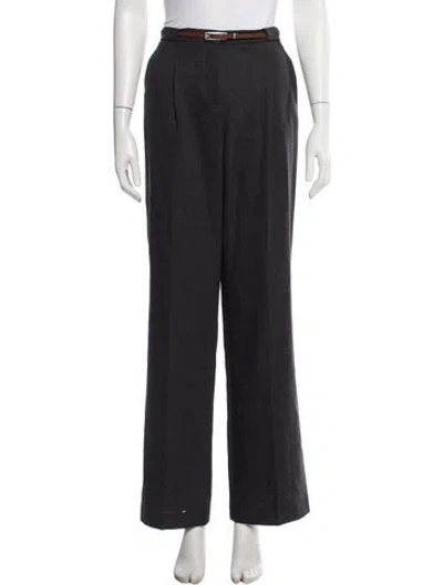 Pre-owned Fabiana Filippi Virgin Wool Wide Leg Pants In Black