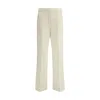 Fabiana Filippi White Linen Viscose Wide Trousers In White