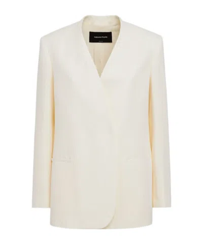 Fabiana Filippi Viscose And Linen Blend Jacket In Gold