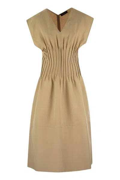 FABIANA FILIPPI FABIANA FILIPPI VISCOSE AND LINEN CORSET WAIST DRESS