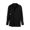Fabiana Filippi Open-front Satin Blazer In Black