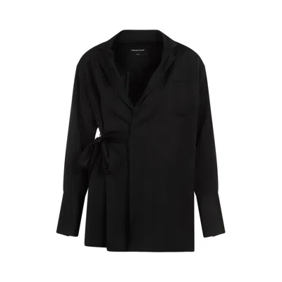 Fabiana Filippi Open-front Satin Blazer In Black