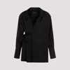 Fabiana Filippi Open-front Satin Blazer In Nero