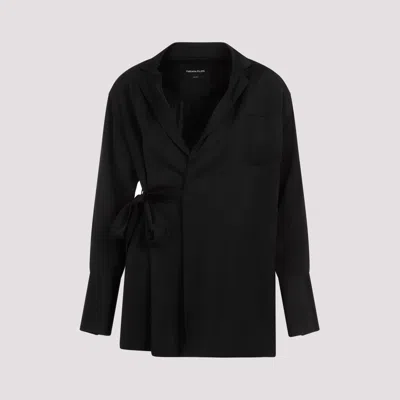 Fabiana Filippi Open-front Satin Blazer In Black