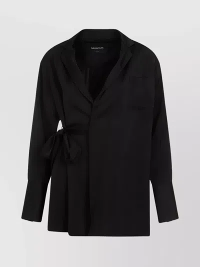 Fabiana Filippi Open-front Satin Blazer In Black