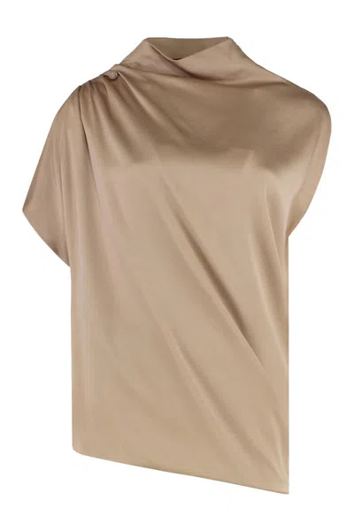 Fabiana Filippi Viscose Blend Blouse In Brown