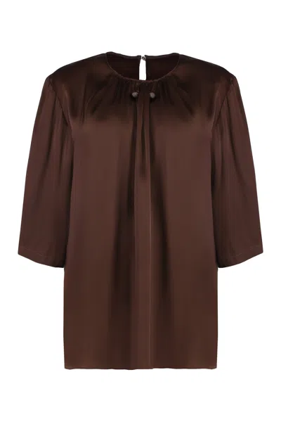 Fabiana Filippi Embellishment-detail Blouse In Brown