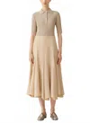 Fabiana Filippi Viscose Linen Flared Skirt In Sabbia In Neutral