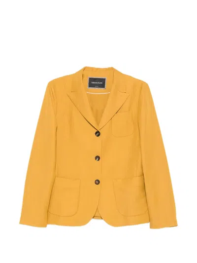 Fabiana Filippi Viscose Linen Jacket In Yellow