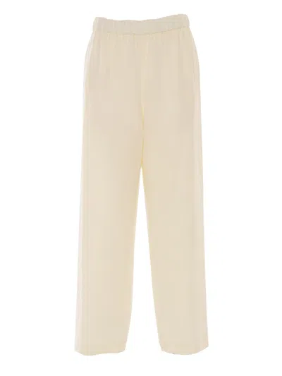 Fabiana Filippi Viscose Linen Jogging Trousers In White