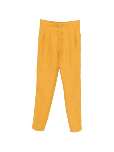 Fabiana Filippi Viscose Linen Pants In Yellow