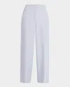 Fabiana Filippi Viscose-linen Straight Trousers In Malva