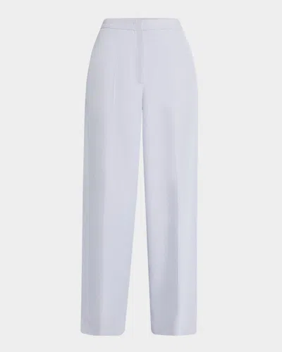 Fabiana Filippi Viscose-linen Straight Trousers In Lavender