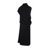 Fabiana Filippi Draped Black Dress With High Neckline And Asymmetrical Design In Black