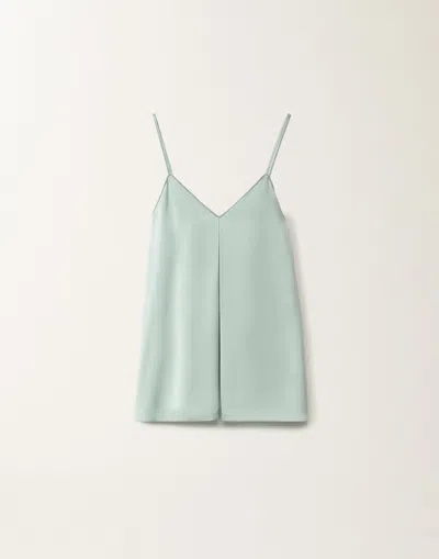 Fabiana Filippi Viscose Satin Lingerie Top In Aquagreen