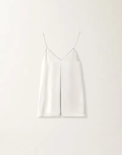 Fabiana Filippi Viscose Satin Lingerie Top In White