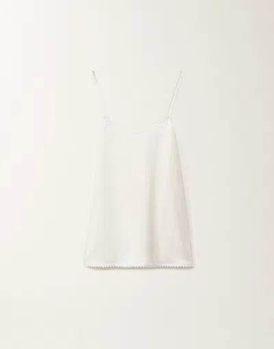 Fabiana Filippi Viscose Satin Lingerie Top In White