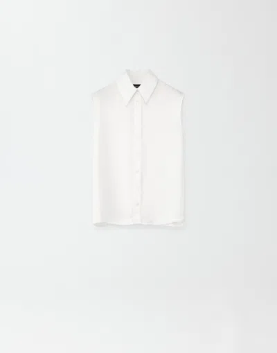 Fabiana Filippi Viscose Satin Shirt In White