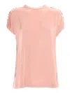 Fabiana Filippi Viscose Satin Top With Gathered Shoulder In Pink