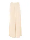 Fabiana Filippi Viscose Satin Wide Leg Trousers With Elastic Waistband In Beige