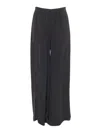 Fabiana Filippi Viscose Satin Wide Leg Trousers With Elastic Waistband In Black