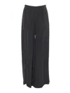 Fabiana Filippi Viscose Satin Wide Leg Trousers With Elastic Waistband In Black