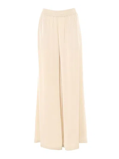 FABIANA FILIPPI VISCOSE SATIN WIDE LEG TROUSERS WITH ELASTIC WAISTBAND