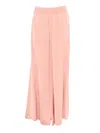 Fabiana Filippi Viscose Satin Wide Leg Trousers With Elastic Waistband In Pink