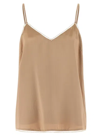 Fabiana Filippi Viscose Tank Women's Tops In Brown