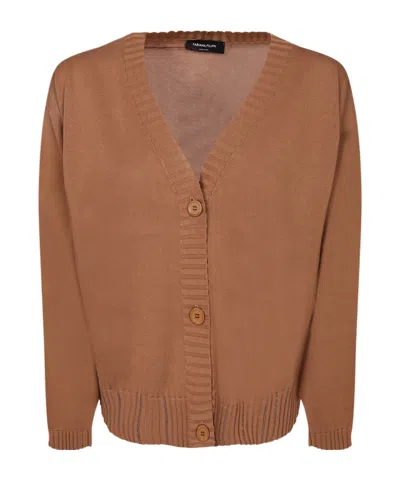 Fabiana Filippi V-neck Button Cardigan In Brown