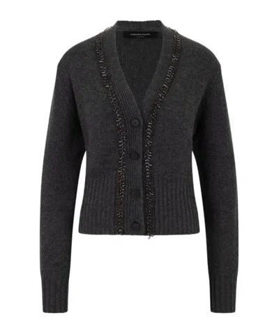 Fabiana Filippi V-neck Cardigan In Black