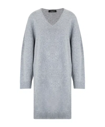 Fabiana Filippi V-neck Knit Dress In Gray